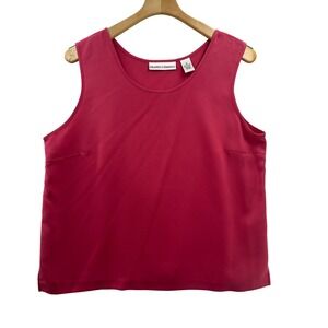 Drapers & Damons Womens Pink Sleeveless V Neck Top Size 16 Polyester
